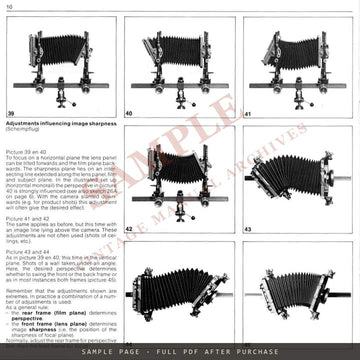 Cambo Handbook for the Technical Camera – SC System, English – sample page 3 (watermarked preview)