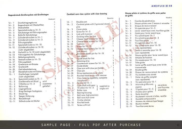 Arriflex 35 – Spare Parts List (Ersatzteilliste / Liste des pièces de rechange) – sample page 3 (watermarked preview)
