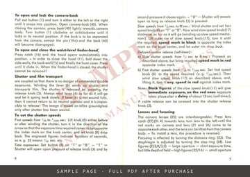 Exakta VX 35mm Miniature Camera – Instruction Booklet, English – sample page 3 (watermarked preview)