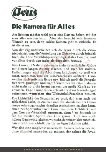 Voigtländer Jubiläums-Kameras für Platten – "175 Jahre Voigtländer" German Catalogue, May 1931 – sample page 3 (watermarked preview)
