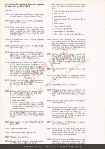 ARRI Blimp 300 – Technical Information, Arnold & Richter Leaflet – sample page 3 (watermarked preview)