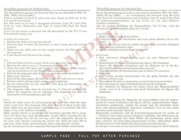 Hasselblad Polaroid Film Back – Instructions, Multilingual – sample page 3