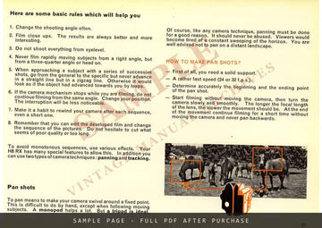 Bolex H8 Reflex Camera – Instructions for Use, English – sample page 3 (watermarked preview)