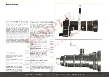 Bolex 16 mm – H16 Reflex Cameras and Accessories Brochure, English – sample page 3 (watermarked preview)