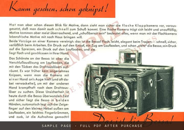 Voigtländer "Für Photojagd und Bilderfang" – Brillant German Folder, April 1936 – sample page 3 (watermarked preview)