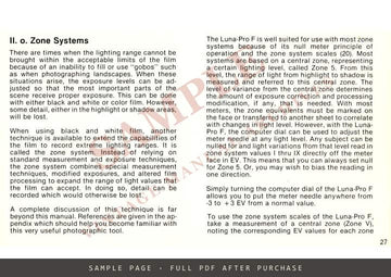 Gossen Luna-Pro F Exposure Meter – Instruction Manual, English – sample page 3 (watermarked preview)