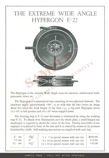 Zeiss Photo Lenses – Goerz Dagor, Wide Angle Dagor & Hypergon by Carl Zeiss Jena – sample page 3 (watermarked preview)