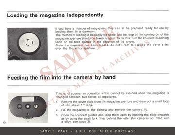 Bolex 400 ft Magazine – Instruction Manual, English – sample page 3 (watermarked preview)