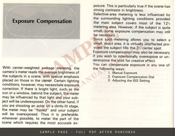 Canon New F-1 35mm SLR Camera – Instructions, English – sample page 3 (watermarked preview)