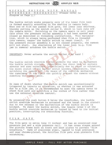 Arriflex 16S/B and 16S/B-GS – Operating Manual, English – sample page 3 (watermarked preview)