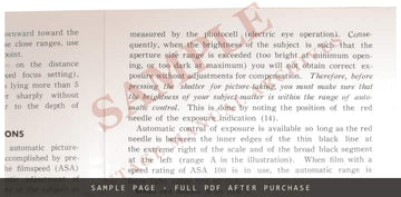 Mamiya 16 EE De Luxe Subminiature Camera – User's Manual – sample page 3 (watermarked preview)