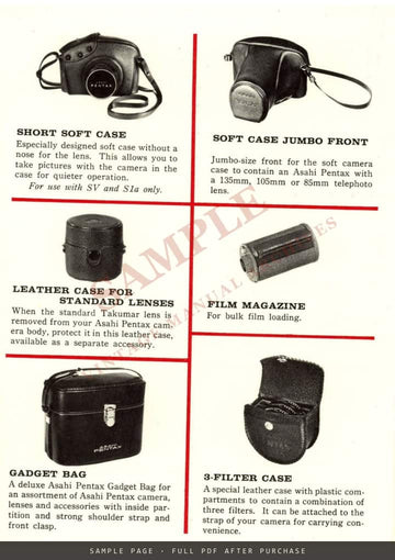 Asahi Pentax Lenses & Accessories – Complete System of Photography, English Brochure – sample page 3 (watermarked preview)