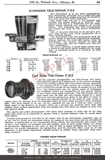 Central Camera Co. Catalogue No. 43, 1933–1934 – Zeiss Ikon, Zeiss & Voigtländer Pages – sample page 3 (watermarked preview)