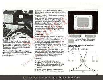 Bolex H16 EL Reflex Movie Camera – Instructions for Use, English – sample page 3 (watermarked preview)