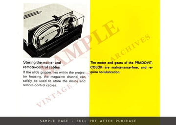 Leitz Pradovit-Color Slide Projector – Instructions, English – sample page 3