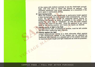 Beaulieu 4008 ZM4 Camera – Instructions for Use, English – sample page 3 (watermarked preview)