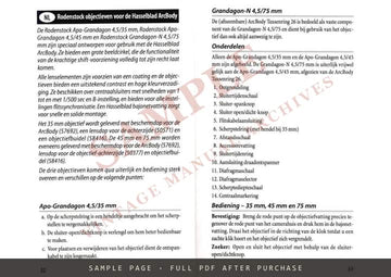 Hasselblad – Rodenstock Apo-Grandagon 4.5/35, 4.5/45 and Grandagon-N 4.5/75 Instructions – sample page 3