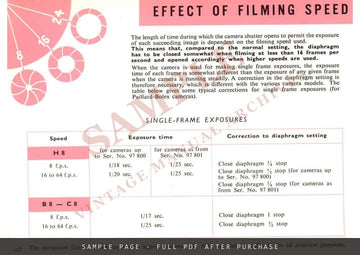 Paillard Bolex 8 mm Cine-Guide – Official Edition, Grosjean and Monier, English – sample page 3 (watermarked preview)