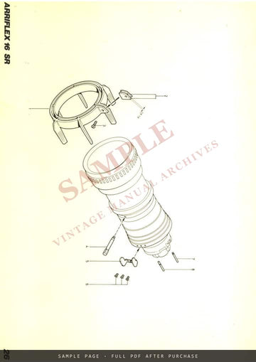Arriflex 16 SR – Spare Parts List (Ersatzteilliste / Liste des pièces de rechange) – sample page 3 (watermarked preview)