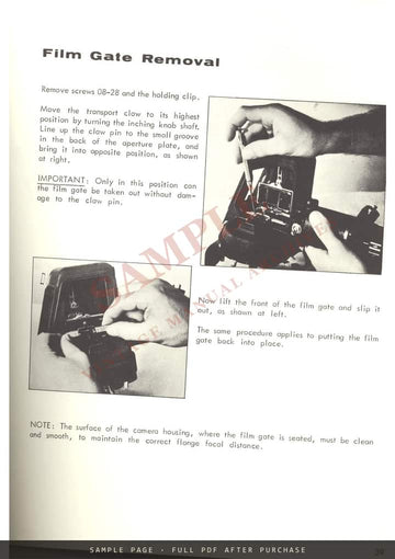 Repair & Parts Manual for Arriflex 35 mm Cameras IIB and IIC, Vol. I – CinePress – sample page 3 (watermarked preview)
