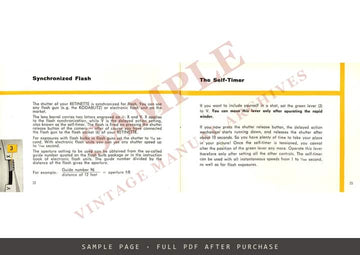 Kodak Retinette I with Large-Size Finder – Instructions, English – sample page 3