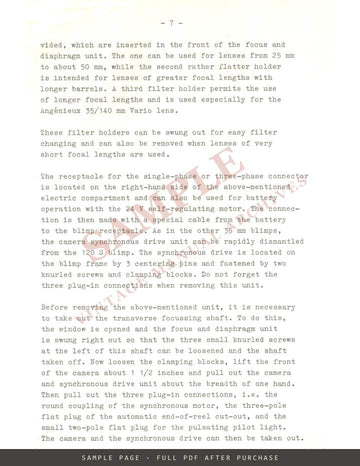 ARRI Blimp 120 S – Description and Operating Instructions, English – sample page 3 (watermarked preview)