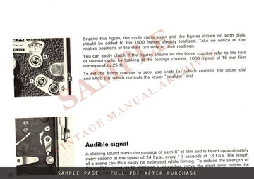 Bolex H16 Reflex – Instruction Manual, English, Black-Cover Edition – sample page 3