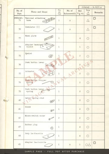 Nikon Cordless Battery Power Pack for Motor Drive F-36 – Parts List – sample page 3 (watermarked preview)