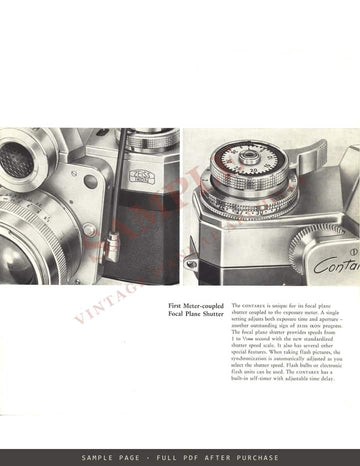 Zeiss Ikon Contarex – "All About Contarex" English Brochure – sample page 3
