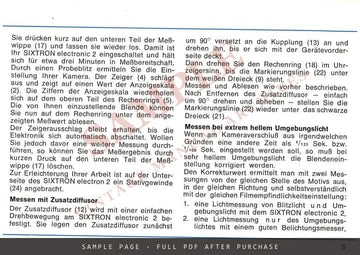 Gossen Sixtron electronic 2 – Gebrauchsanleitung, German – sample page 3 (watermarked preview)