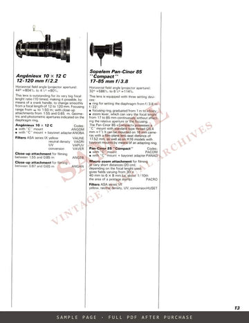 Bolex 16 mm – The Bolex H16 Range, Lenses and Underwater Housing Brochure – sample page 3 (watermarked preview)
