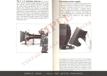 Arriflex 16 SR II – Instruction Manual, 1 January 1982 – sample page 3 (watermarked preview)