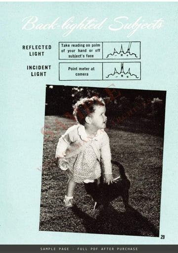 General Electric Type PR-1 Exposure Meter – How to Use Your Meter with a Memory, 1946 – sample page 3 (watermarked preview)