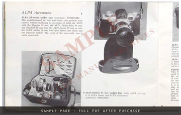 Alpa Reflex – The All-in-One 35mm Camera – Original Sales Brochure – sample page 3 (watermarked preview)