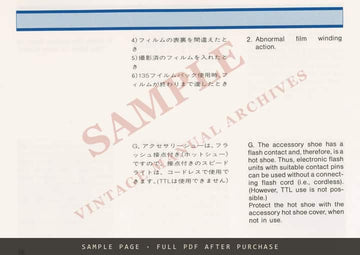 Zenza Bronica SQ-Ai Motor Drive SQ-i – Instructions, English and Japanese – sample page 3 (watermarked preview)