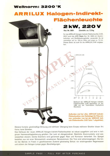 ARRI Beleuchtungsgeräte (Halogen & Metallhalogen) – German Lighting Brochure – sample page 3 (watermarked preview)