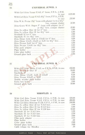 Zeiss Ikon Cameras – Price List No. 17, in Effect May 1, 1932 – sample page 3 (watermarked preview)