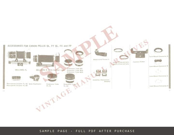 Canon Products Guide – Cameras, Lenses and Accessories, English – sample page 3 (watermarked preview)
