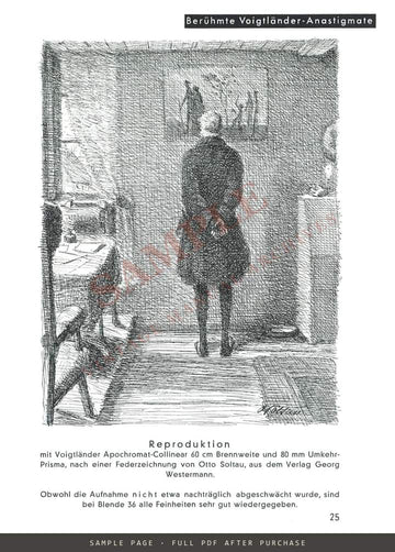 Berühmte Voigtländer Objektive – Famous Voigtländer Lenses, German Catalogue – sample page 3 (watermarked preview)