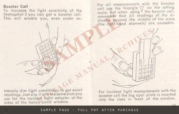 Metrawatt Metraphot 3 Exposure Meter – How to Use Your Metraphot 3, English – sample page 3 (watermarked preview)