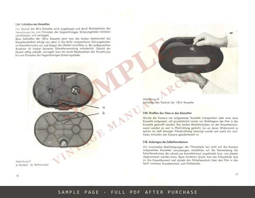 Arriflex 16 M – 60 m and 120 m Kassette: Beschreibung, Bedienung, Wartung, German – sample page 3 (watermarked preview)
