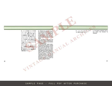 Bronica ETR Si AE-III Prism Finder E – Instructions, English and Japanese – sample page 3 (watermarked preview)