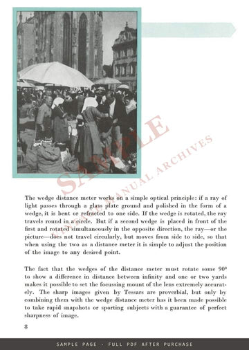 Zeiss Ikon Super Ikonta – "Large Negatives, Miniature Advantages" (Brochure C 738), 1937 – sample page 3 (watermarked preview)