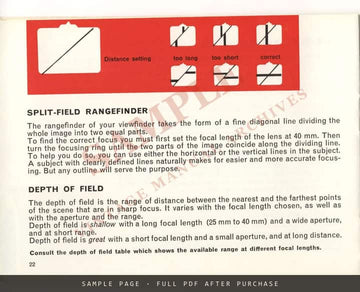 Bolex Zoom Reflex P1 Camera – Instruction Manual, English – sample page 3 (watermarked preview)