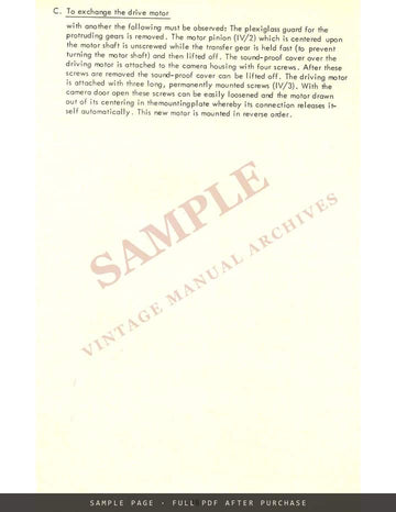 Arriflex 16 BL – Instruction Manual for the Mirror Reflex Motion Picture Camera – sample page 3 (watermarked preview)
