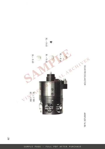 Arriflex 16 BL – Spare Parts List (Ersatzteilliste / Liste des pièces de rechange) – sample page 3 (watermarked preview)