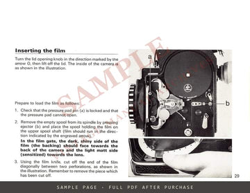 Bolex H16 RX-5 and SB / SBM Reflex Cameras – Instruction Manual, English – sample page 3 (watermarked preview)
