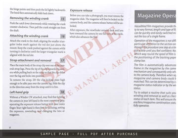 Hasselblad 503CW Instruction Manual – English (UK) Edition, 1998 – sample page 3 (watermarked preview)