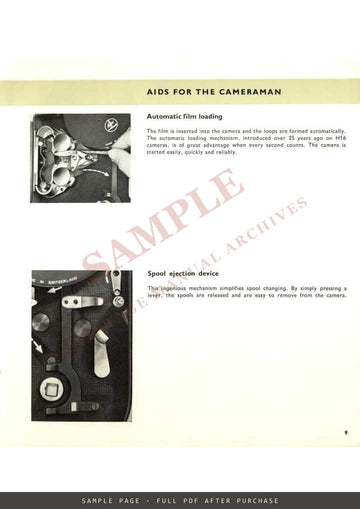 Bolex 16 mm – Cameras, Projectors and Accessories Brochure, English – sample page 3 (watermarked preview)