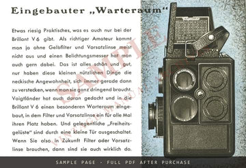 Voigtländer Brillant V6 – German Folder, May 1937 – sample page 3 (watermarked preview)